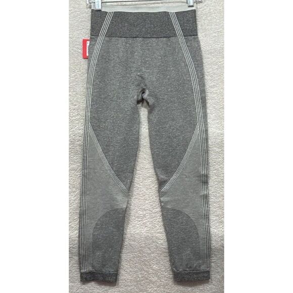 Spanx Seamless Sculpt Chevron Ribbed Leggings Womens Gray Size Medium - Picture 2 of 8